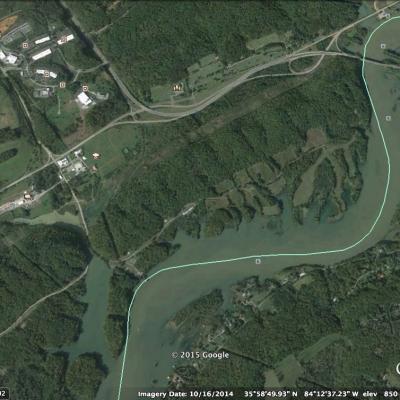 Clinch River, TN - Solway Bend - Aerial View